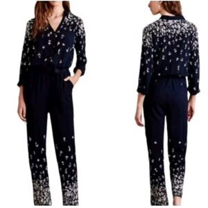 Anthropologie Black and White Patterned Jumpsuit